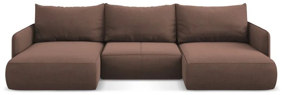 Rózsaszín kinyitható-tárolóhelyes sarokkanapé Nanea – Makamii