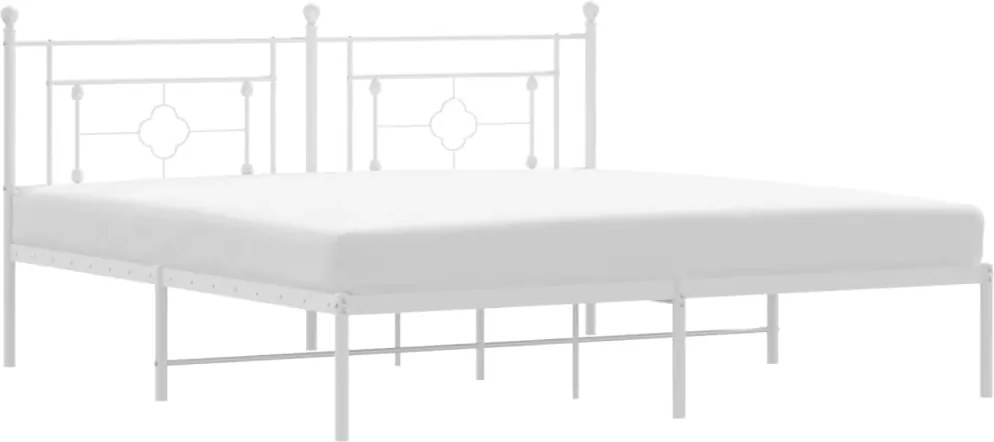 vidaXL fehér fém ágykeret fejtámlával 183 x 213 cm