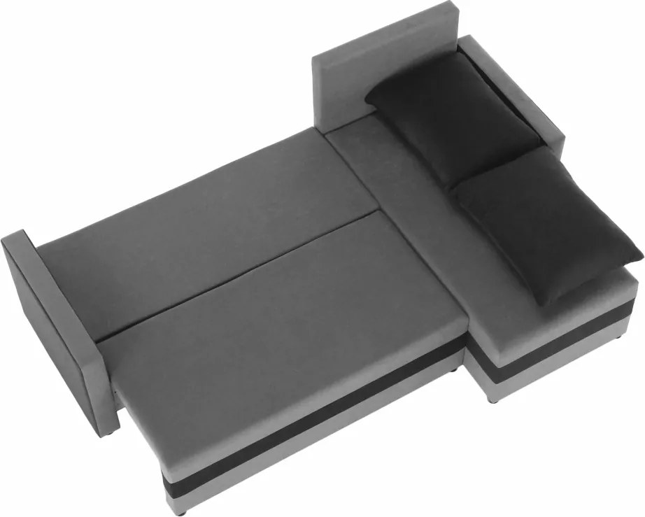 Univerzális ülőgarnitúra, szürke/fekete, PAULITA NEW