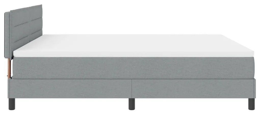 Boxspring ágy matraccal, világosszürke, 180x200 cm, szövet