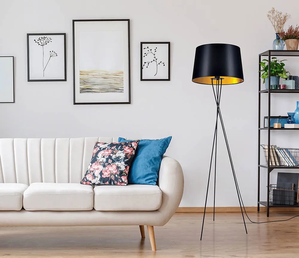 KAJA K-4358 REMI GOLD Fekete Színű Állólámpa 1xE27 15W IP20
