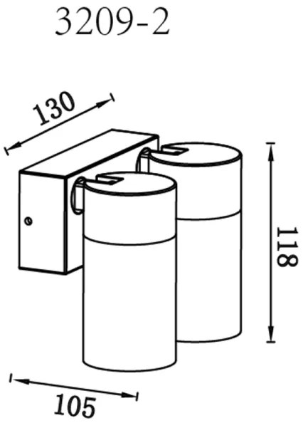 Globo 3209-2 - Fali spotlámpa PIPER 2xGU10/35W/230V