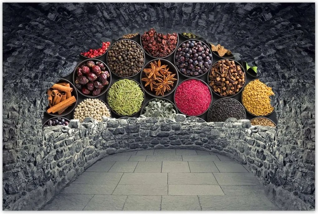 Poszterek 120x80 Fűszertartó tálak gyógynövények