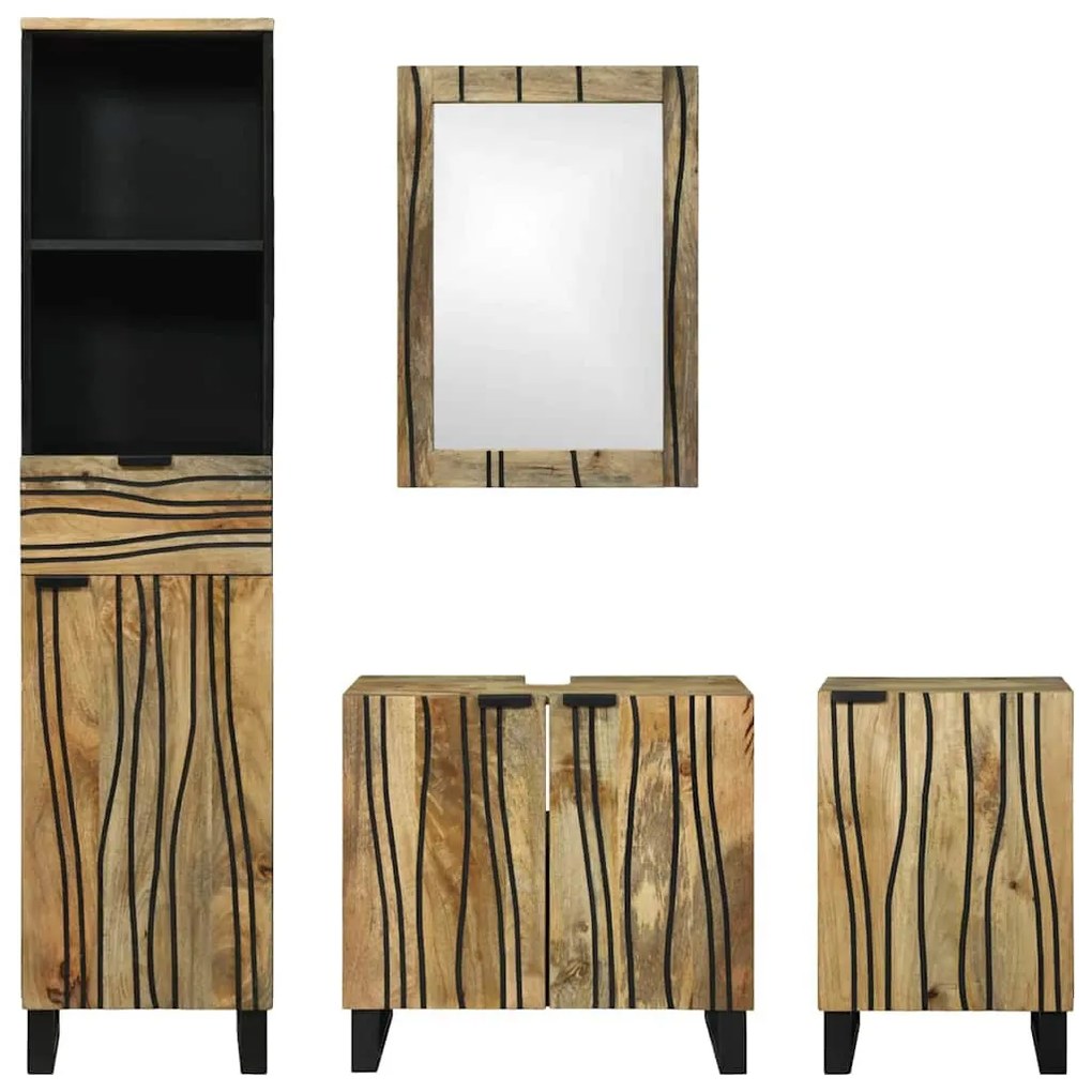 Fürdőszoba bútor szett fiókkal 4 pcs Barna 38 x 33 x 160 cm