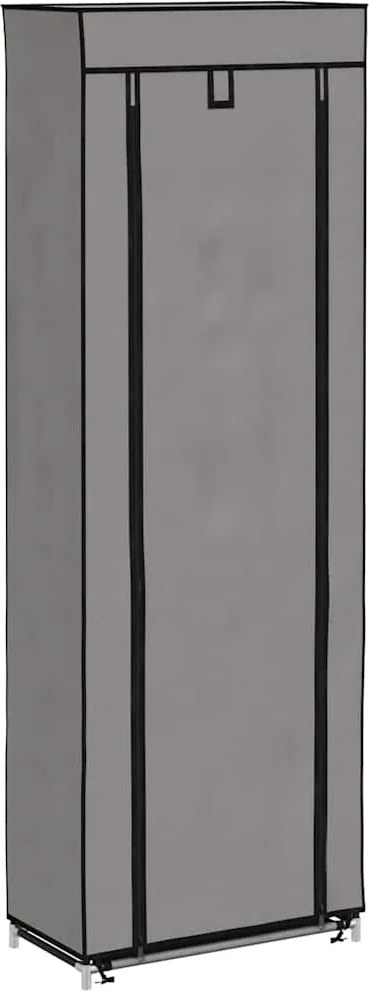 vidaXL szürke szövetborítású cipősszekrény 57 x 29 x 162 cm
