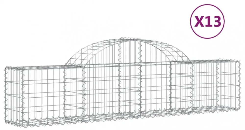 13 db íves horganyzott vas gabion kosár 200x30x40/60 cm