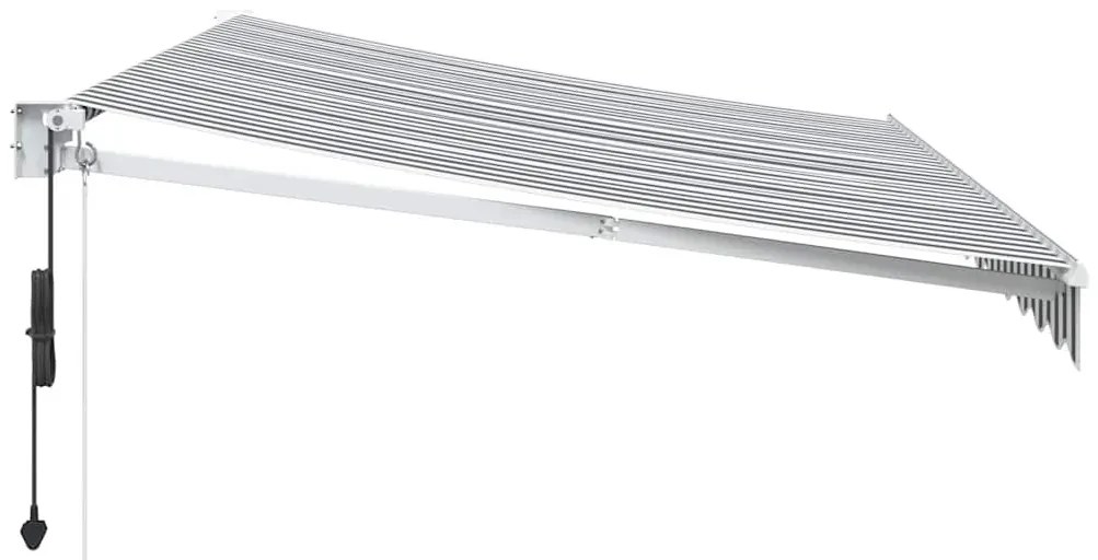 antracit/fehér szövet/alumínium behúzható napellenző 3,5x2,5m