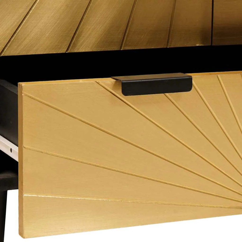 Oldalsó szekrény fiókkal Fekete és Arany 60 x 33.5 x 100 cm