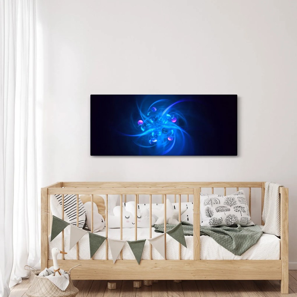 Modern kép kék absztrakció (120x50 cm)