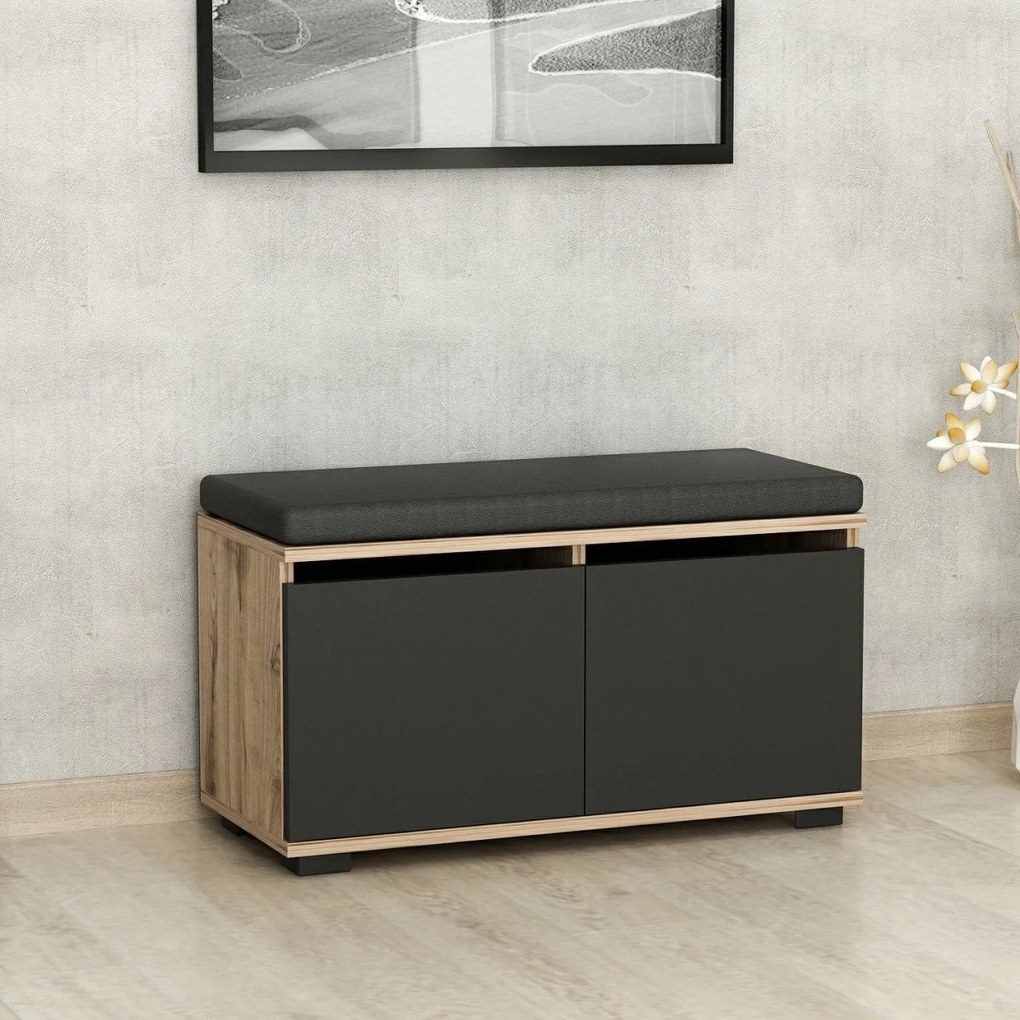 Cipőtároló Drago - Walnut, Black