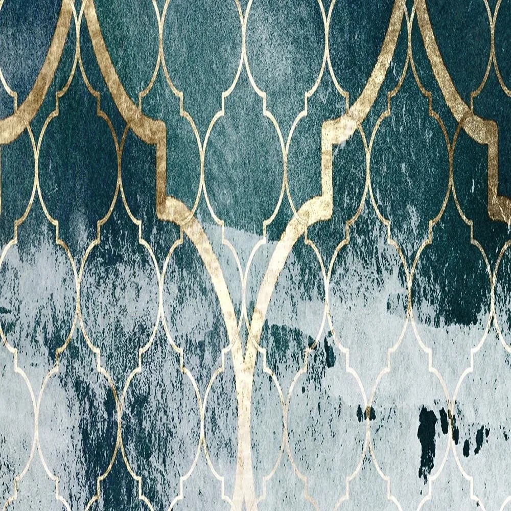 Gario Paraván Marokkói lóhere türkizkék színben Méret: 145 x 170 cm, Kivitelezés: Parafa paraván