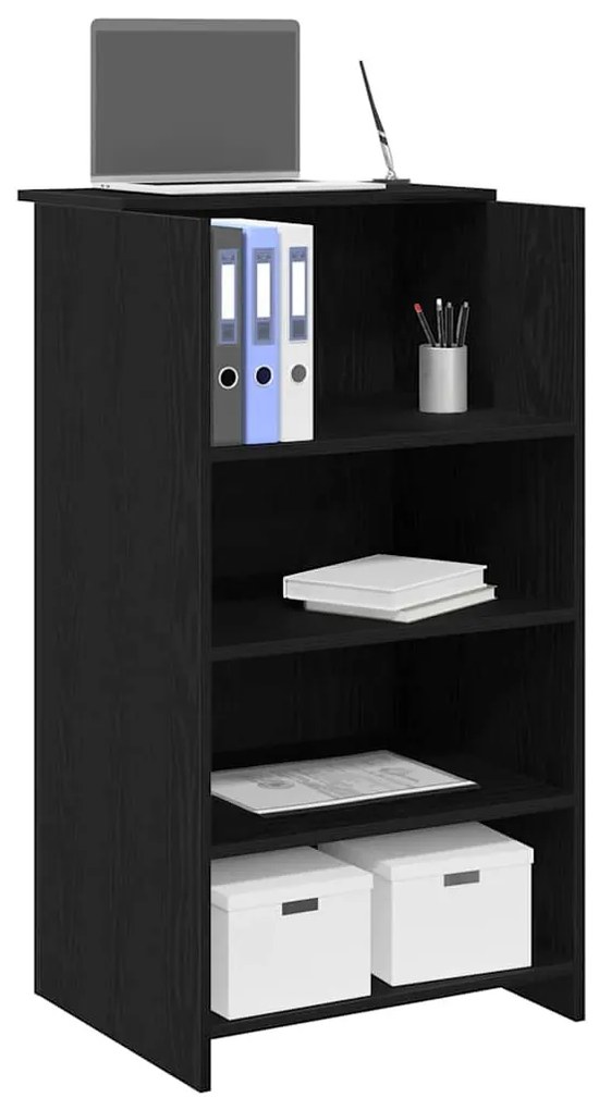recepciós pult fekete 55x50x103,5 cm szerelt fa