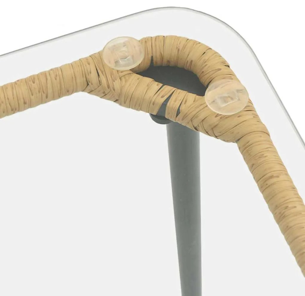 Kerti Asztal Természetes 80 x 40 x 45.5 cm Poli rattan