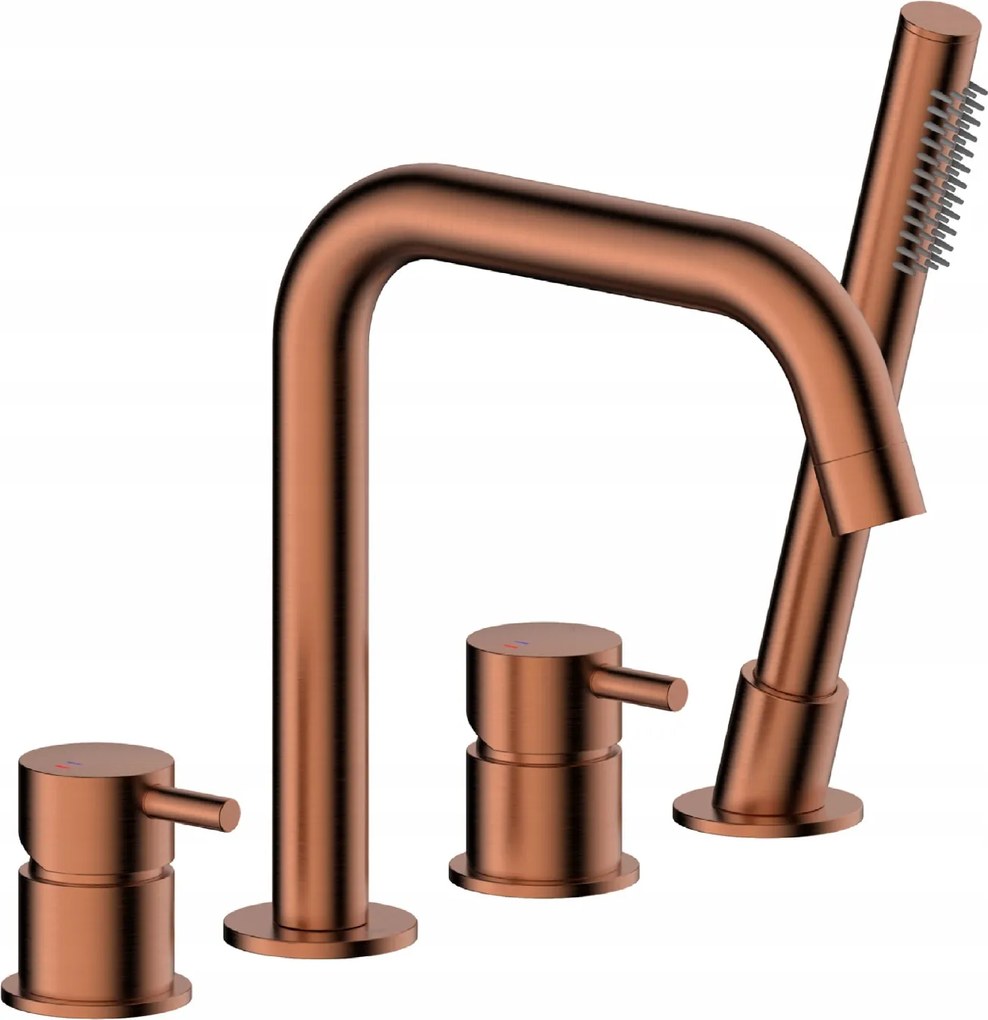 Kfa Kádtöltő Csaptelep Álló 4 Lyukú Moza, Brushed Rose Gold Pvd