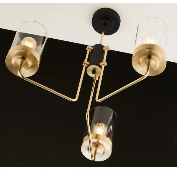 Jupiter 2087 - RAMIREZ rúdra szerelt csillár 3xE27/15W/230V arany/fekete