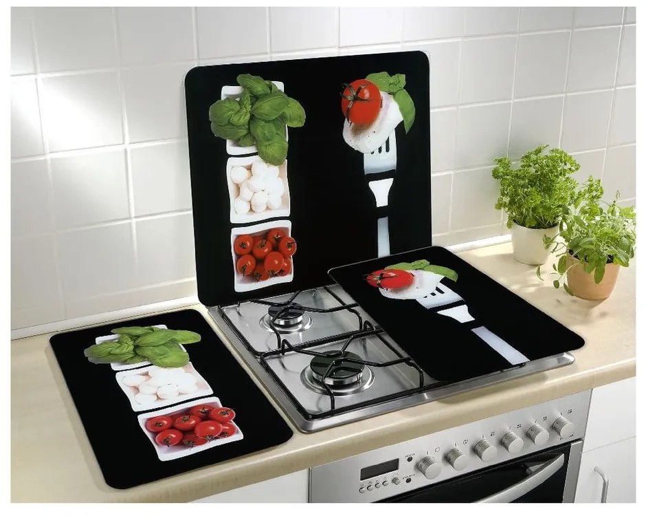 Edzett üveg tűzhely fedőlap szett 2 db-os 30x52 cm Caprese – Wenko