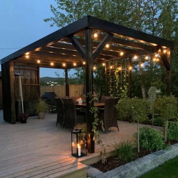 LED kültéri dekorációs fényfüzér 20xE27/1W/230V 11,44 m IP44 fekete