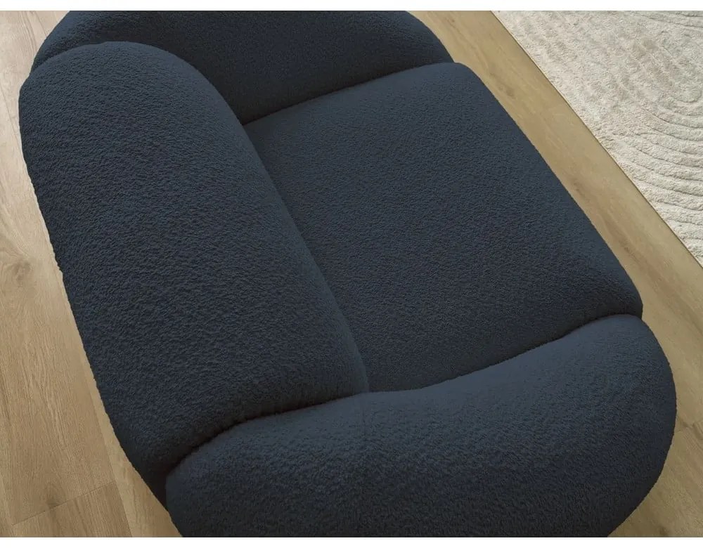 Sötétkék buklé fotel Tina – Bobochic Paris