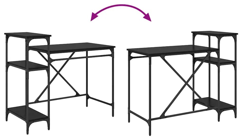 vidaXL Asztal Fekete tölgy 105 x 50 x 90 cm Faanyag