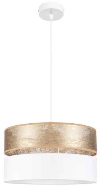 Csillár zsinóron LIMA 1xE27/60W/230V fehér/arany