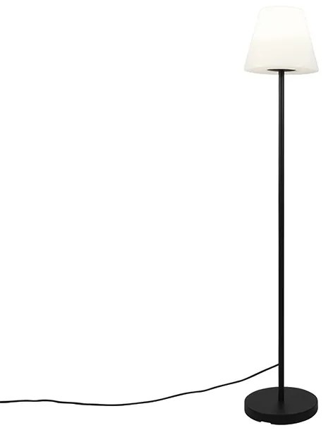 Kültéri állólámpa fekete fehér árnyékolóval IP65 25 cm - Virginia