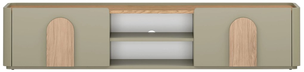 Amilio fiókos TV szekrény 170 cm - eukaliptusz / baltic dune tölgy / natúr tölgy fogantyúk