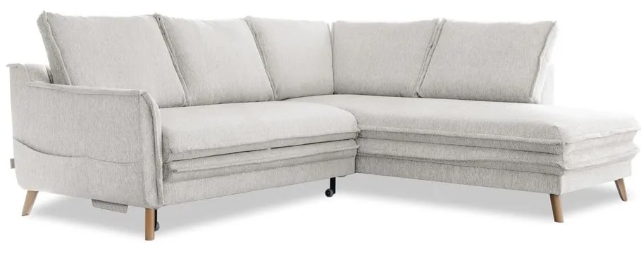 Bézs kinyitható sarokkanapé (jobb oldali) Charming Charlie – Miuform