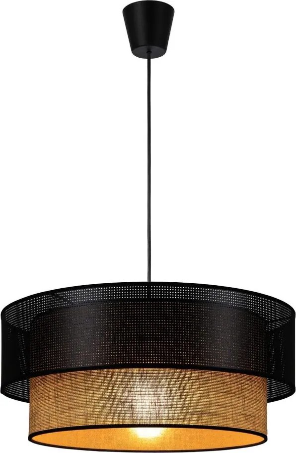 BORHO kábeles függeszték 1xE27/60W/230V átm. 50 cm fekete/juta