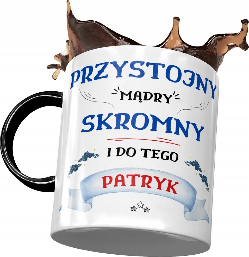 Fekete Bögre Patrik Férj Kolléga Ajándék Nyomtatott Fotóval