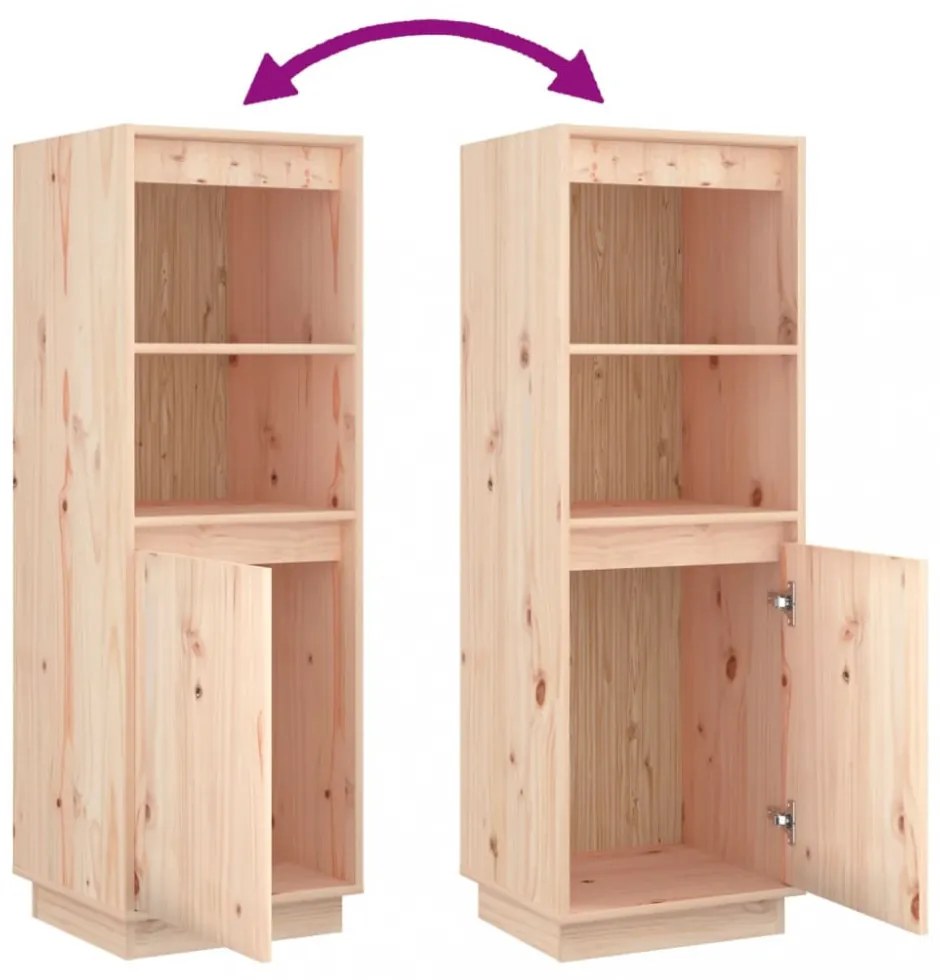 tömör fenyőfa magasszekrény 37 x 34 x 110 cm