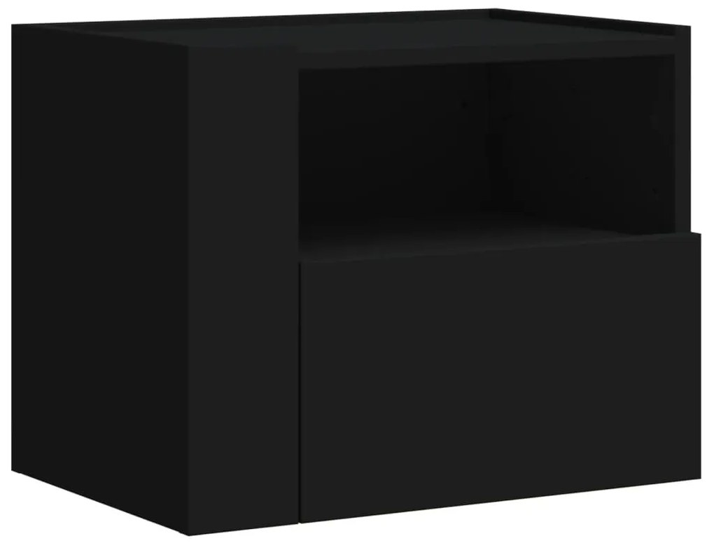 2 db fekete falra szerelhető éjjeliszekrény 45 x 30 x 35 cm