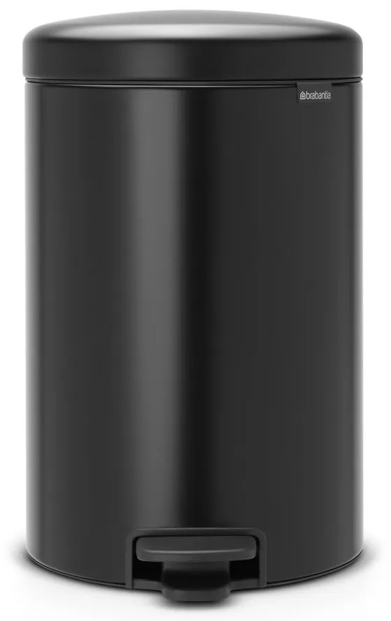 Matt fekete acél pedálos szemetes 20 l NewIcon – Brabantia