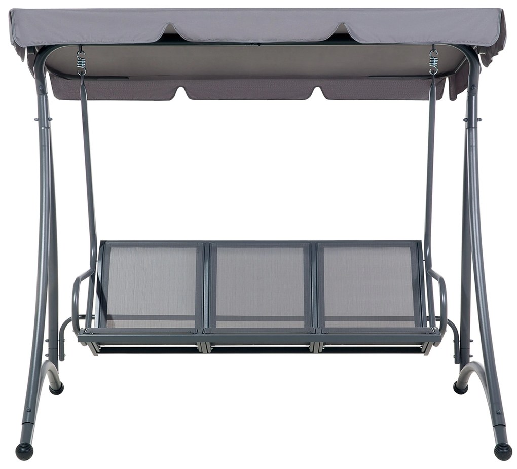 Szürke hintaágy - szövet és fém - BOGART Beliani