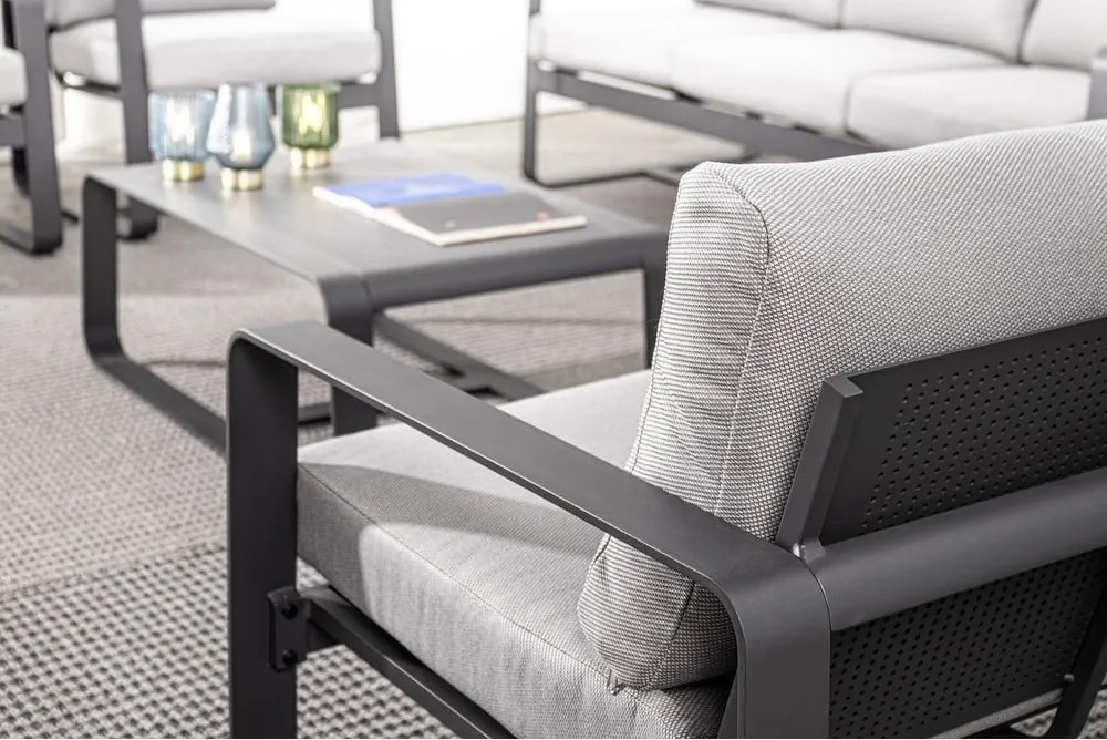 Szürke alumínium kerti kanapé Merrigan – Bizzotto