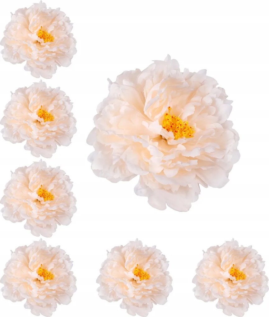 Művirág fejek 17cm Peonia sárgabarack 6 db