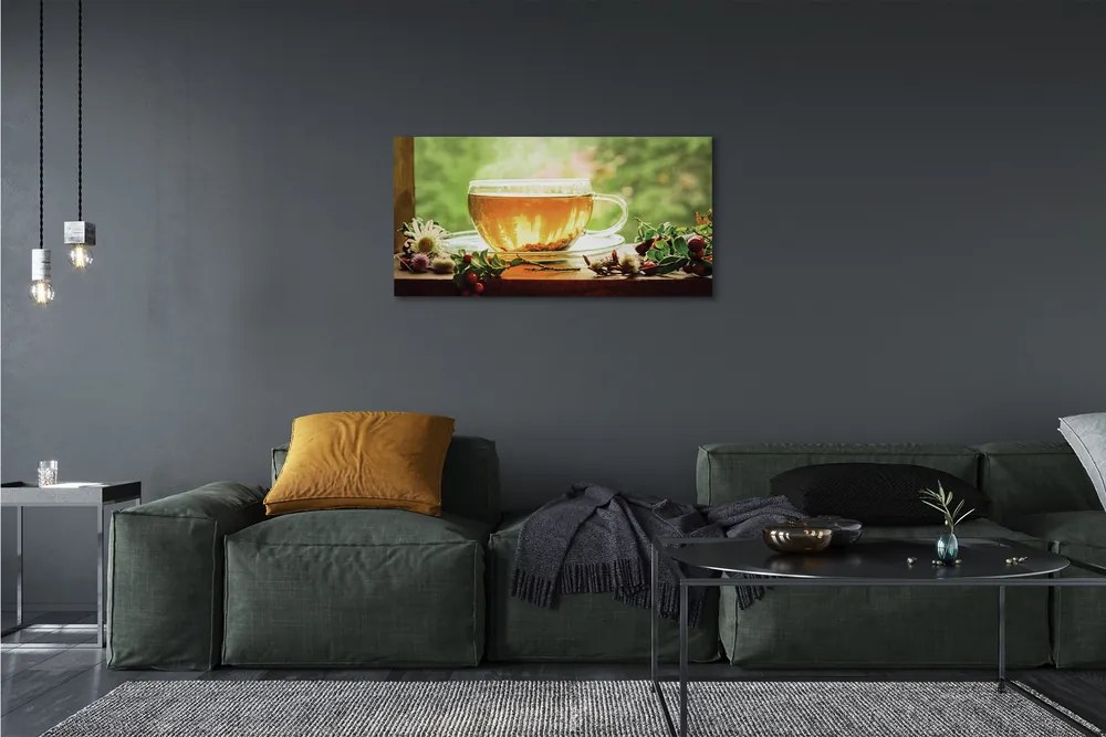 Canvas képek Forró tea gyógynövények 120x60 cm