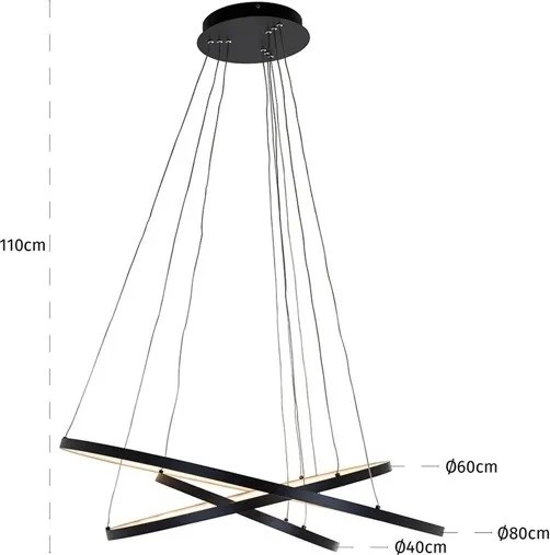 KING HOME -HL-0123 AMIRA Modern Led Függesztett Lámpa Fekete LED IP20