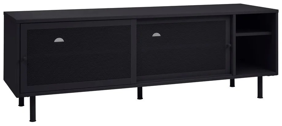 Fekete fém TV-állvány 160x55x45 cm Veep – Unique Furniture
