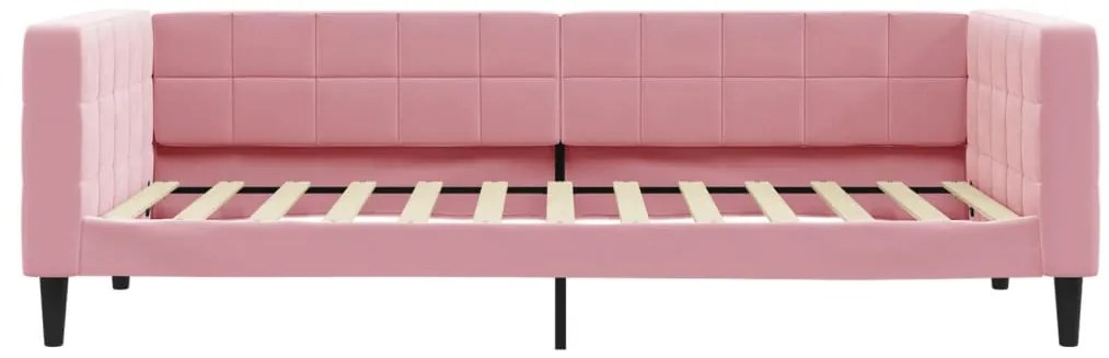 rózsaszín kihúzható bársonyheverő 100 x 200 cm
