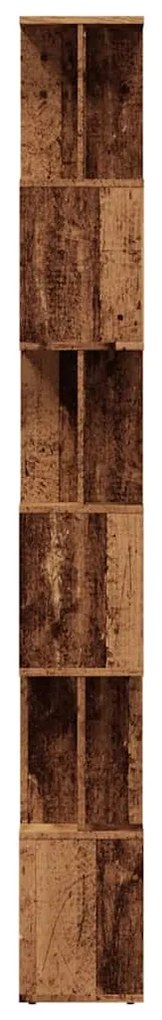 Könyves szekrény Régi fa 80x24x192 cm Gépelt fa