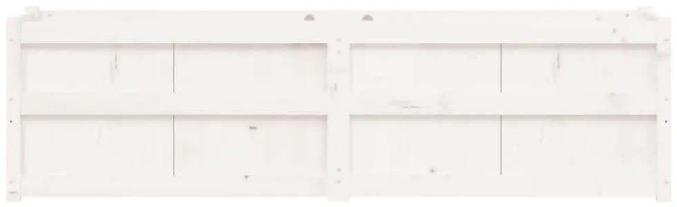 fehér tömör fenyőfa kerti virágláda 180x50x50 cm