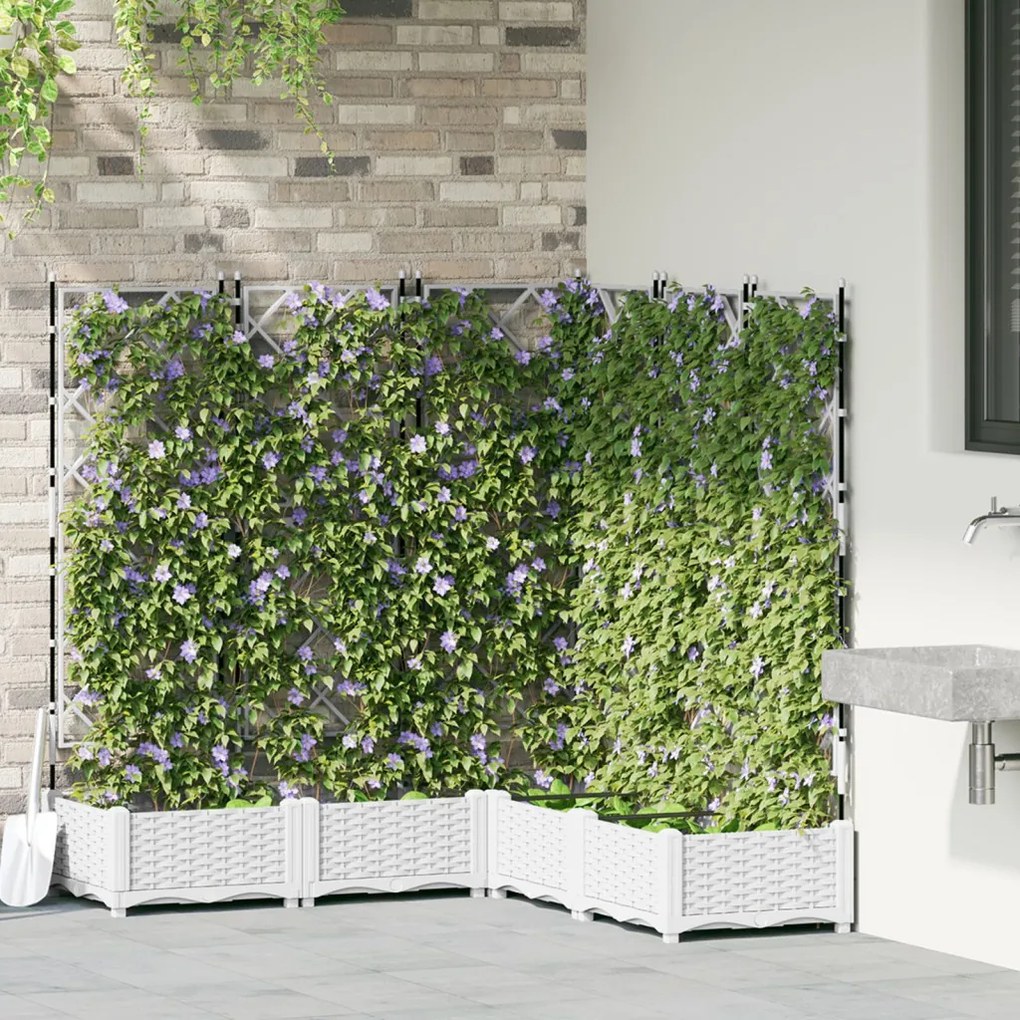 Rácsos Cserép 5 db Fehér 120x120x125.5 cm