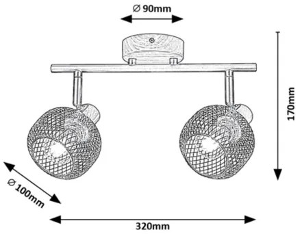 Rabalux 3128 - Spotlámpa GRENDEL 2xE14/40W/230V