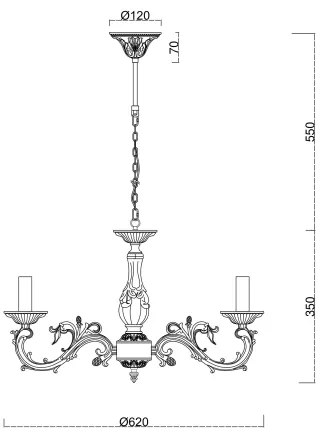 Brilagi - Csillár láncon CLASSIC 6xE14/60W/230V réz