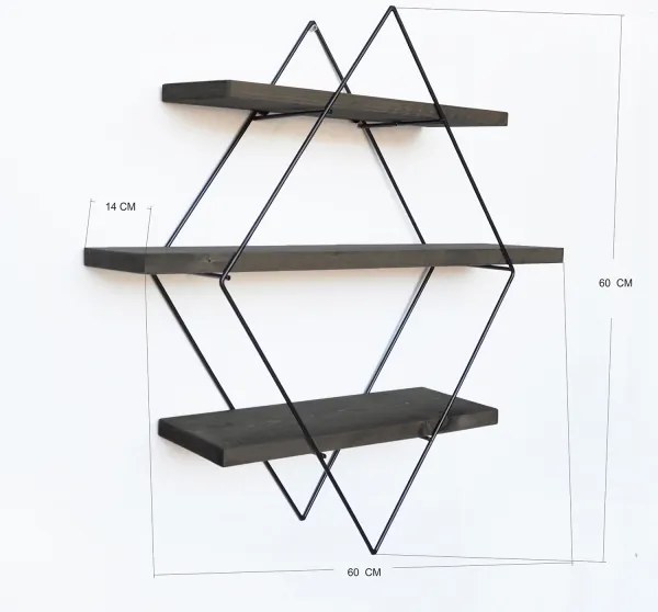 Fali polc 60x60 cm lucfenyő