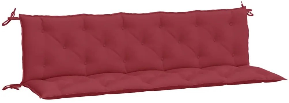 2 db borvörös oxford szövet kerti padpárna 180 x 50 x 7 cm