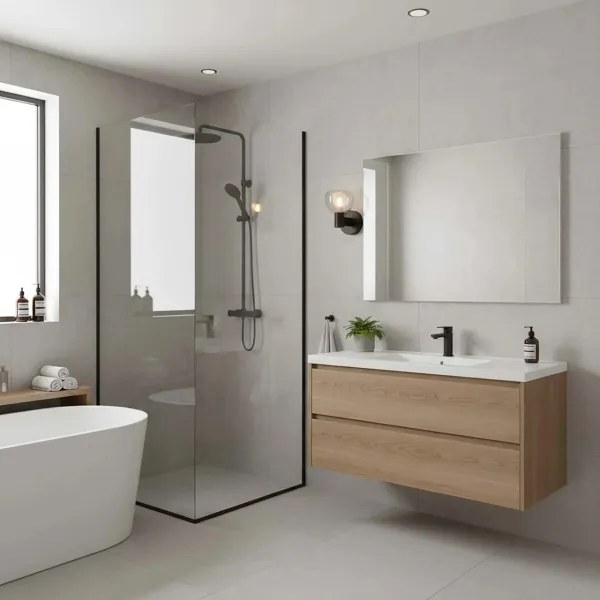 Fürdőszobai fali lámpatest POLA 1xG9/5W/230V IP44 fekete/átlátszó