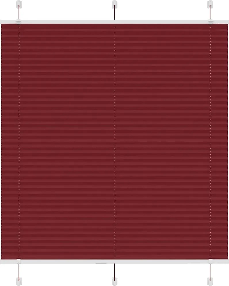 vidaXL pliszírozott redőny Bordeaux piros 115x100 cm szövetszélesség