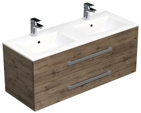 SAT Cube Way Fürdőszobaszekrény mosdóval 120x53x46 cm Wellington tölgy matt CUBE461202DWMOD