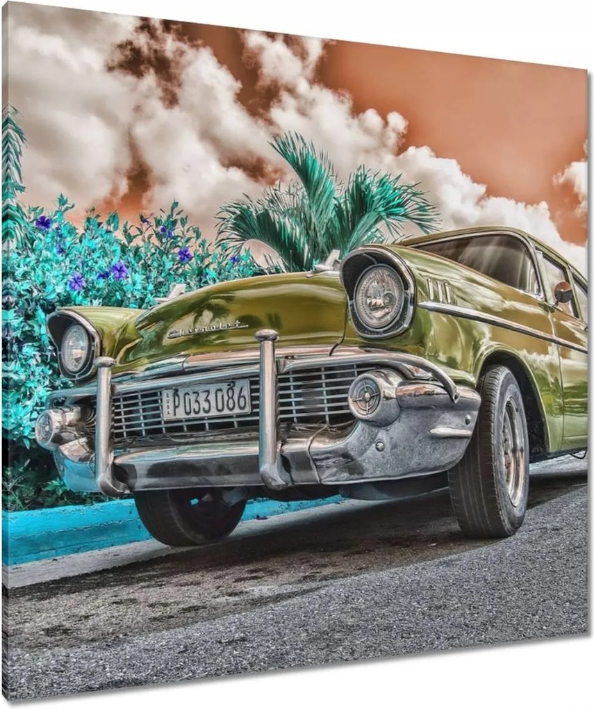 Vászonkép 90x90 Sárga antik autó